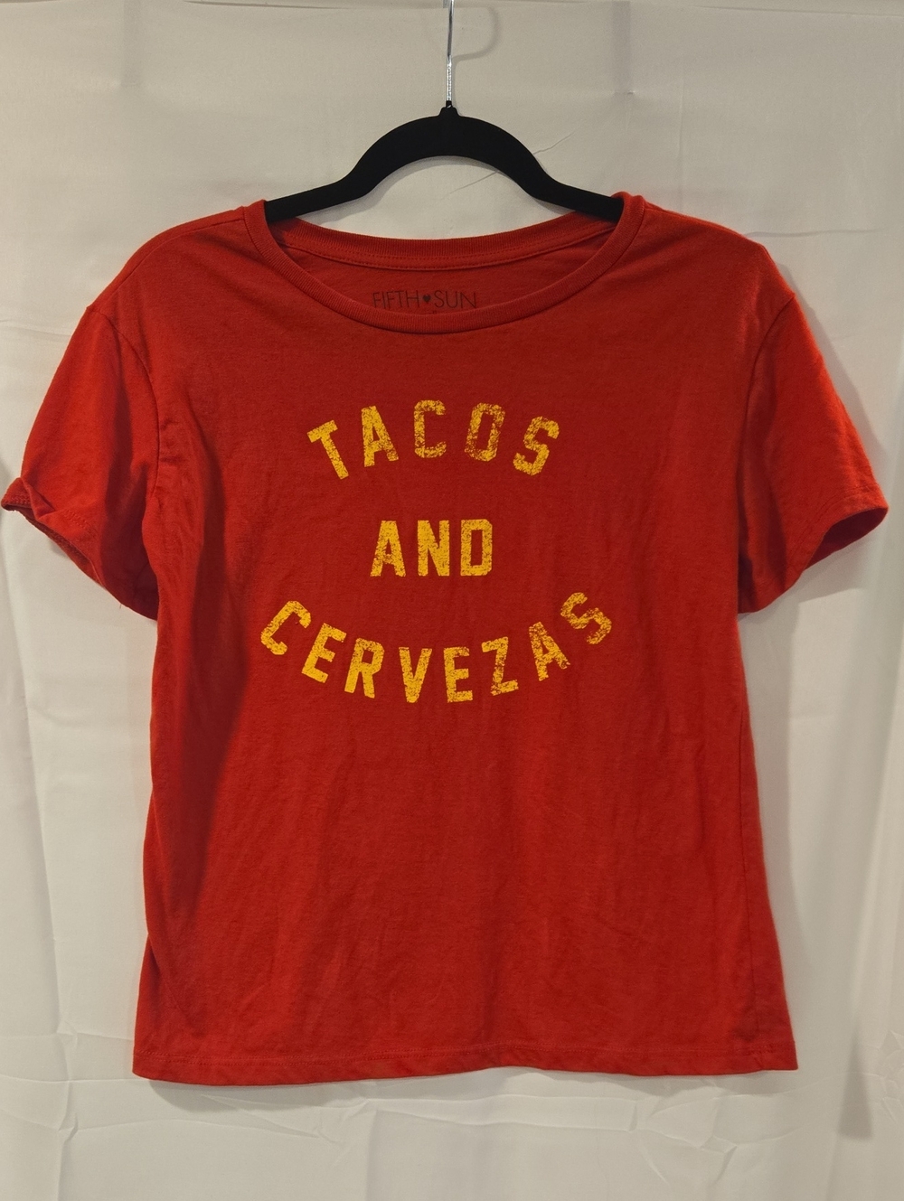 Fifth Sun 'Tacos and Cervezas' Red Graphic T-Shirt - Small
